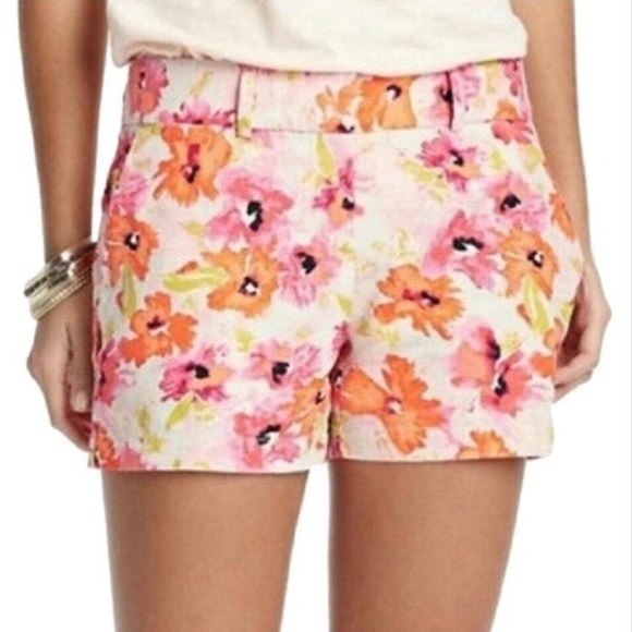 LOFT Pants - Loft Watercolor Floral Linen Blend Shorts